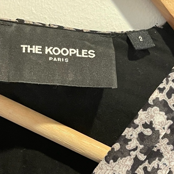 The Kooples Black and White Dainty Print Dress size 2 EUC - Picture 6 of 9